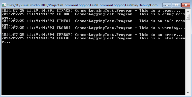 Full logging output