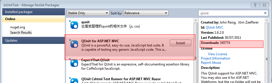 Nuget qUnit